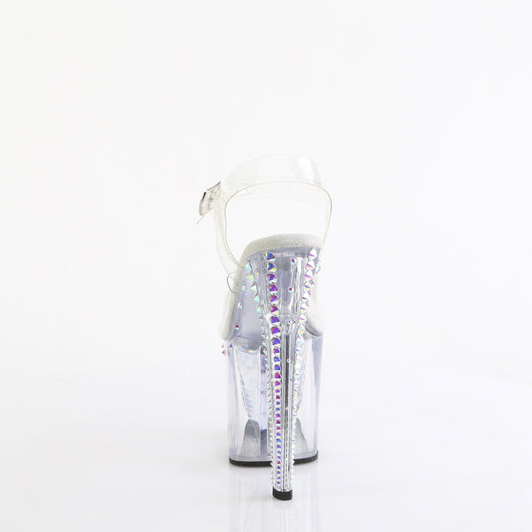 ENCHANT-708RS-02 Sandalette Plateauschuhe Transparent | Pleaser