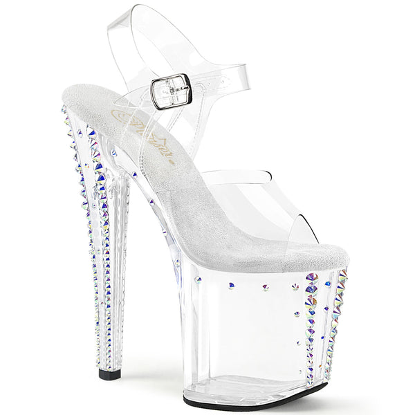 ENCHANT-708RS-02 Sandalette Plateauschuhe Transparent | Pleaser