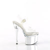 ESTEEM-708 Plateau Sandaletten PVC durchsichtig Silber von Pleaser – Ansicht 5