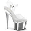 ESTEEM-708 Plateau Sandaletten PVC durchsichtig Silber von Pleaser