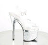 ESTEEM-708CHLG Plateau Sandaletten Silber Glitzer von Pleaser – Ansicht 5