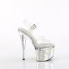 ESTEEM-708CK Plateau Sandaletten - PVC durchsichtig Silber von Pleaser – Ansicht 5