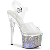 ESTEEM-708CK Plateau Sandaletten - PVC durchsichtig Silber von Pleaser