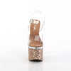 ESTEEM-708LG Plateau Sandaletten - PVC durchsichtig Beige mit bunten Steinchen von Pleaser – Ansicht 2