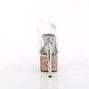 ESTEEM-708LG Plateau Sandaletten - PVC durchsichtig Beige mit bunten Steinchen von Pleaser – Ansicht 4