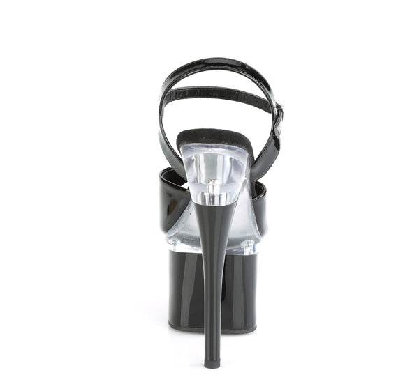 ESTEEM-709 Plateau Sandaletten - Schwarz / Transparent von Pleaser – Ansicht 4