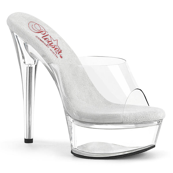 EXCITE-601 - Plateau High Heel Pantoletten - Transparent von Pleaser