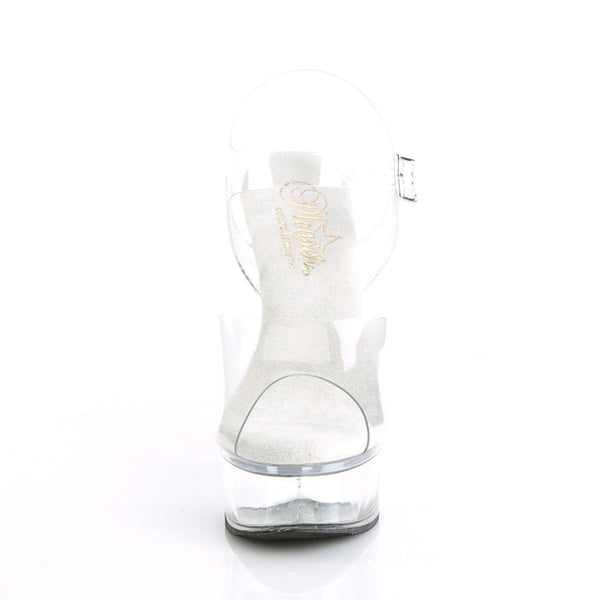 EXCITE-608 Plateau Sandaletten - Transparent von Pleaser – Ansicht 2