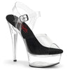 EXCITE-608 - Plateau High Heel Sandaletten - Schwarz/Transparent | Pleaser