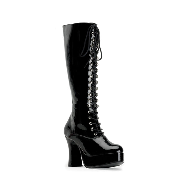 EXOTICA-2020 Plateau Stiefel Lack Schwarz von Funtasma