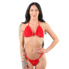 Rotes verführerisches Kunstfell Mikro Bikini Set von Pleaser Dancewear – Ansicht 2