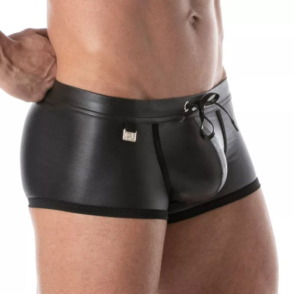 Schwarze Fetish swim-Boxershorts von TOF Paris – Ansicht 5