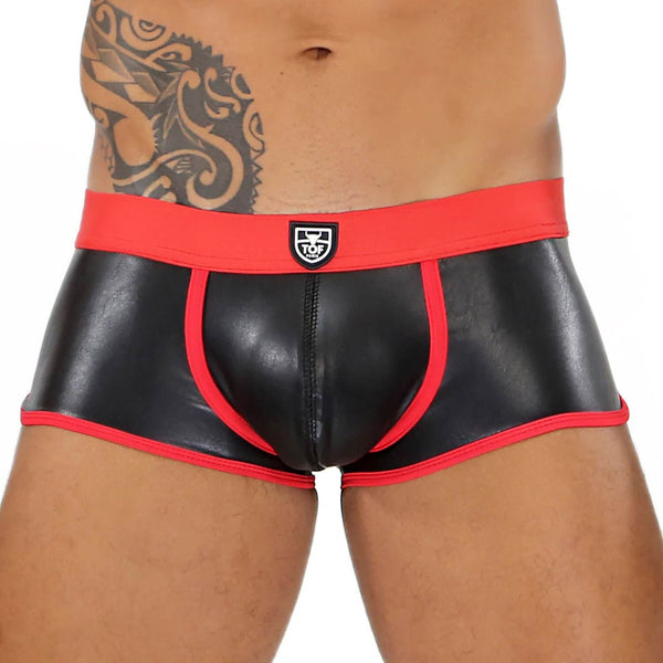 Boxershorts mit Komfort-Beutel, nahtlos & low-waist, schwarz-rot | TOF Paris