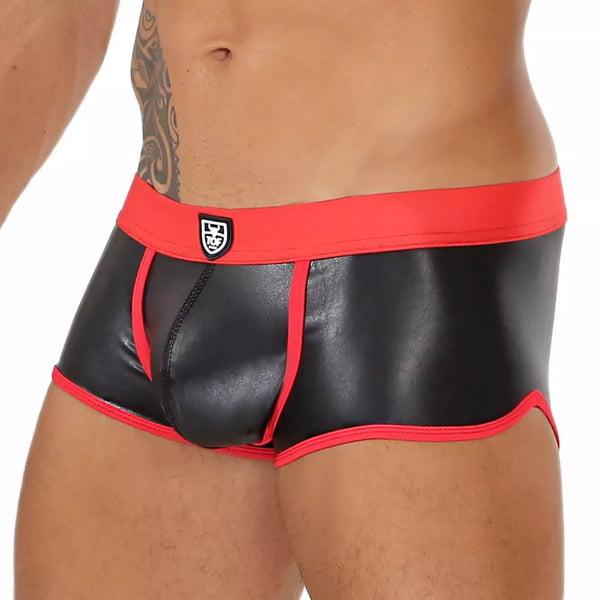 Boxershorts mit Komfort-Beutel, nahtlos & low-waist, schwarz-rot | TOF Paris