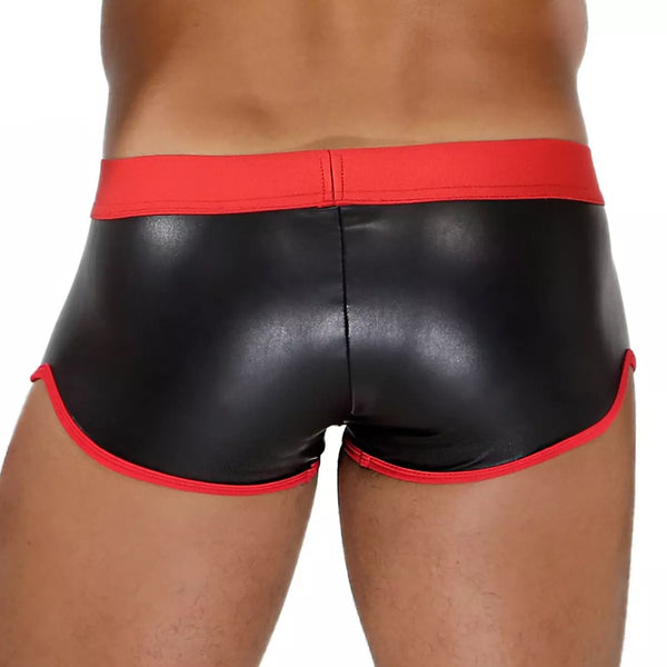 Boxershorts mit Komfort-Beutel, nahtlos & low-waist, schwarz-rot | TOF Paris