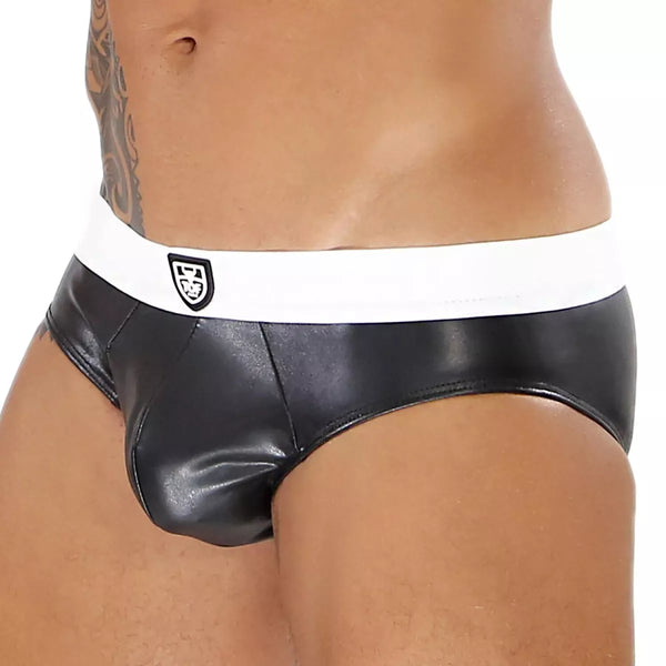 Slip mit nahtlosem Seitenkomfort & unterstützender Fronttasche, Schwarz-Weiß | TOF Paris