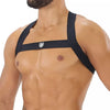 Schwarzes Fetish Elastic Harness mit perfekter Bewegungsfreiheit von TOF Paris – Ansicht 3