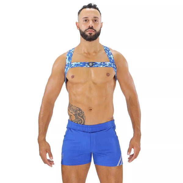 Herren Brust-Harness mit elastischem Komfort & fluoreszierendem Look, Weiß | TOF Paris