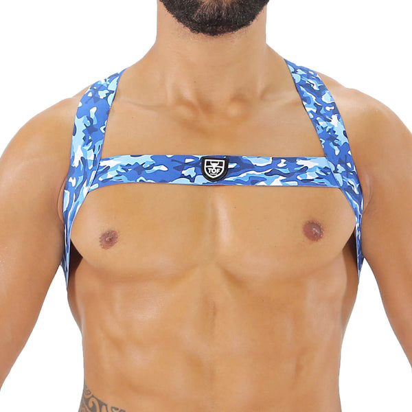 Herren Harness Blau-Camouflage - Komfortabel & Stylisch | TOF Paris