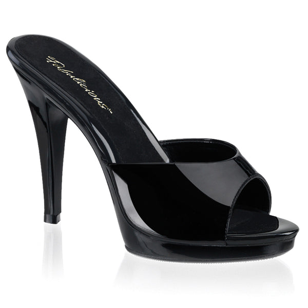 FLAIR-401-2 Pantoletten Lack Schwarz von Fabulicious