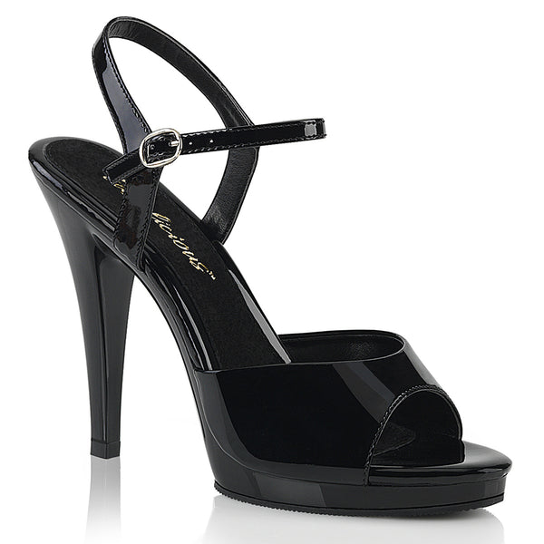 FLAIR-409 Sandaletten Lack Schwarz von Fabulicious