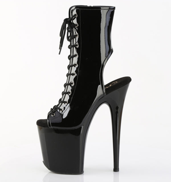 FLAMINGO-1016 Plateau Stiefeletten Schwarz Lack von Pleaser – Ansicht 3