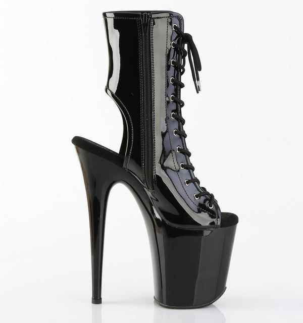 FLAMINGO-1016 Plateau Stiefeletten Schwarz Lack von Pleaser – Ansicht 5