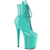 FLAMINGO-1020 Plateau Stiefeletten Türkis Lack | Pleaser