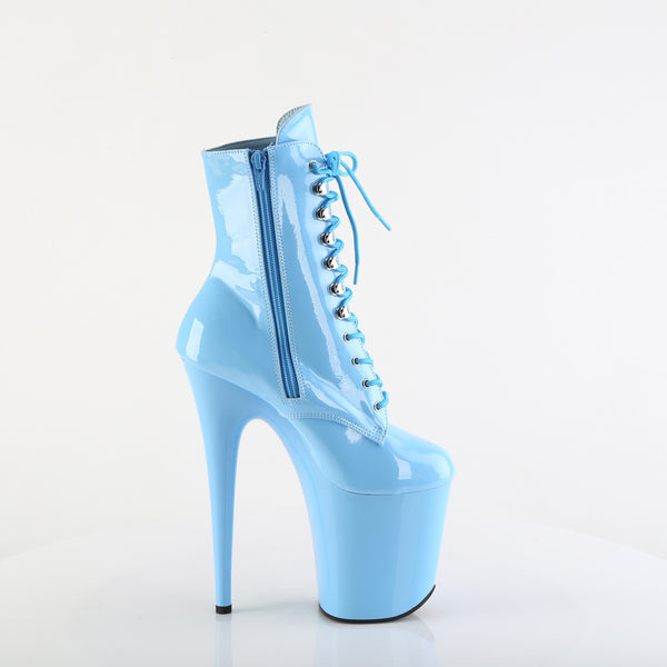 FLAMINGO-1020 Plateau Stiefeletten Hellblau Lack von Pleaser – Ansicht 5