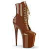 FLAMINGO-1020 Plateau Stiefel - Braun Lack von Pleaser