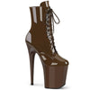 FLAMINGO-1020 Plateau Stiefeletten - Dunkelbraun Lack von Pleaser