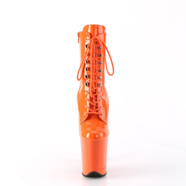FLAMINGO-1020 Plateau Stiefeletten - Orange Lack | Pleaser