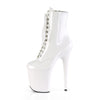FLAMINGO-1020 Plateau Stiefeletten Lack Weiß von Pleaser – Ansicht 3