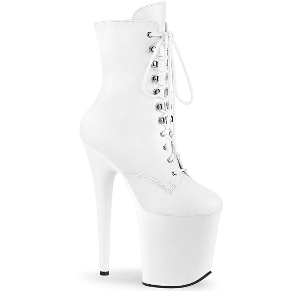 FLAMINGO-1020 Plateau Stiefeletten Weiss Matt von Pleaser