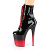FLAMINGO-1020BR-H Plateau Stiefeletten Schwarz Rot | Pleaser