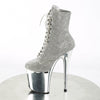 FLAMINGO-1020CHRS Plateau Stiefeletten - Silber Glitzer von Pleaser SALE – Ansicht 3