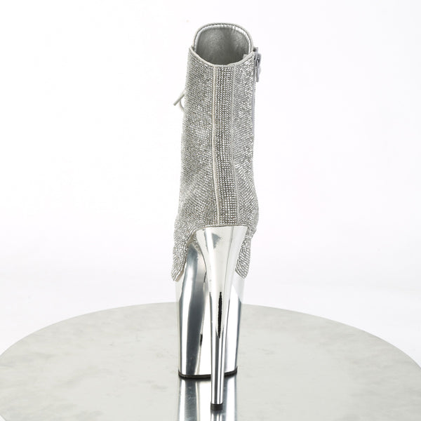 FLAMINGO-1020CHRS Plateau Stiefeletten - Silber Glitzer von Pleaser SALE – Ansicht 4