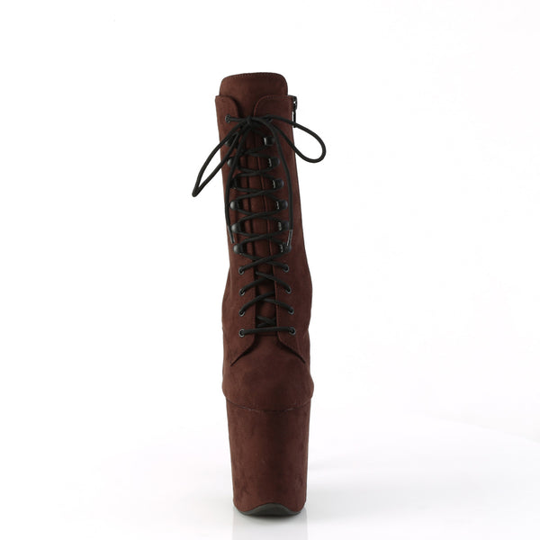FLAMINGO-1020FS Plateau Stiefeletten - Braun Samt von Pleaser – Ansicht 2