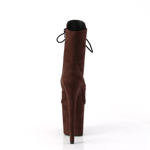 FLAMINGO-1020FS Plateau Stiefeletten - Braun Samt von Pleaser – Ansicht 4