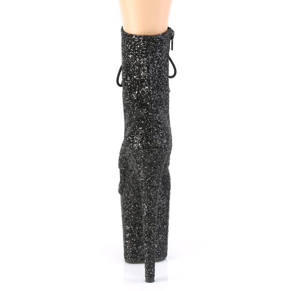 FLAMINGO-1020GWR Plateau Stiefeletten - Schwarz/Glitzer von Pleaser – Ansicht 4