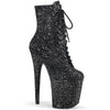 FLAMINGO-1020GWR Plateau Stiefeletten - Schwarz/Glitzer von Pleaser