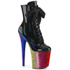 FLAMINGO-1020HG Plateau Stiefeletten - Schwarz Mehrfarbig von Pleaser