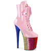 FLAMINGO-1020HG Plateau Stiefeletten - Rosa Mehrfarbig von Pleaser