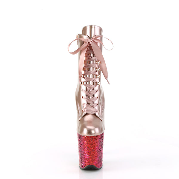 FLAMINGO-1020HG Plateau Stiefeletten - Roségold Mehrfarbig von Pleaser – Ansicht 2