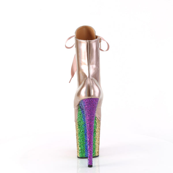 FLAMINGO-1020HG Plateau Stiefeletten - Roségold Mehrfarbig von Pleaser – Ansicht 4