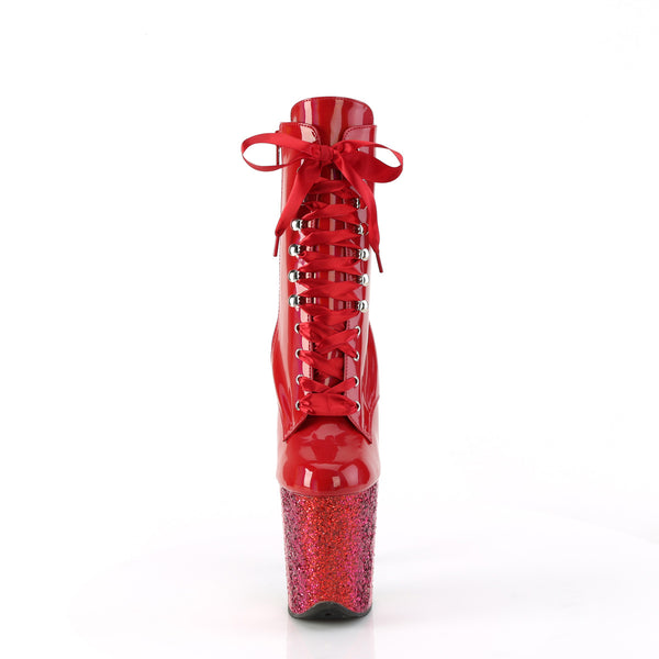 FLAMINGO-1020HG Plateau Stiefeletten - Rot Mehrfarbig von Pleaser – Ansicht 2