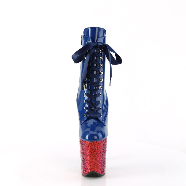 FLAMINGO-1020HG Plateau Stiefeletten - Blau Mehrfarbig von Pleaser – Ansicht 2