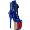 FLAMINGO-1020HG Plateau Stiefeletten - Blau Mehrfarbig von Pleaser