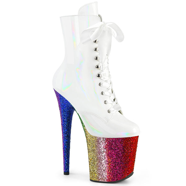FLAMINGO-1020HG Plateau Stiefeletten - Weiß Mehrfarbig von Pleaser