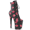 FLAMINGO-1020KISSES Plateau Stiefeletten Schwarz von Pleaser